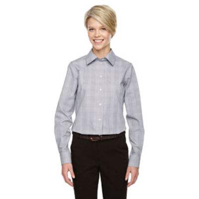Ladies' Crown Collection® Glen Plaid Woven Shirt Thumbnail