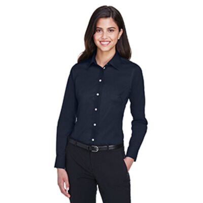 Ladies' Crown Collection® Solid Stretch Twill Woven Shirt Thumbnail