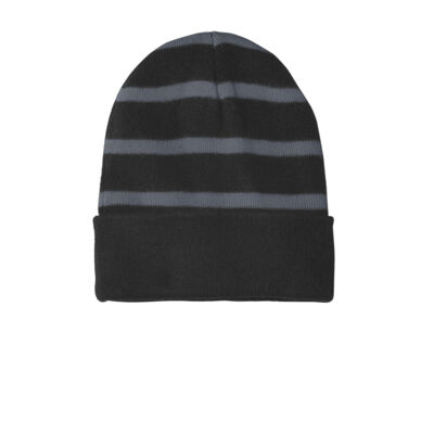 Striped Beanie with Solid Band Thumbnail